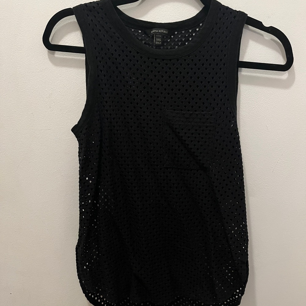 Banana Republic Black Mesh Tank Top